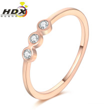 Mode-Accessoires Edelstahl-Schmuck Ring Diamant-Rose Gold Ring (jdx1136)